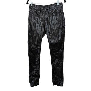 Rock & Republic Black Faux Snakeskin Berlin Jeans Size 6R -  30 X 31 EUC